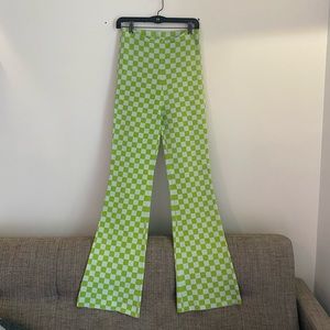 Green and Baby Blue Urban Outfitters Checkered Pants